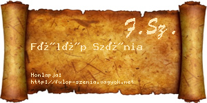 Fülöp Szénia névjegykártya